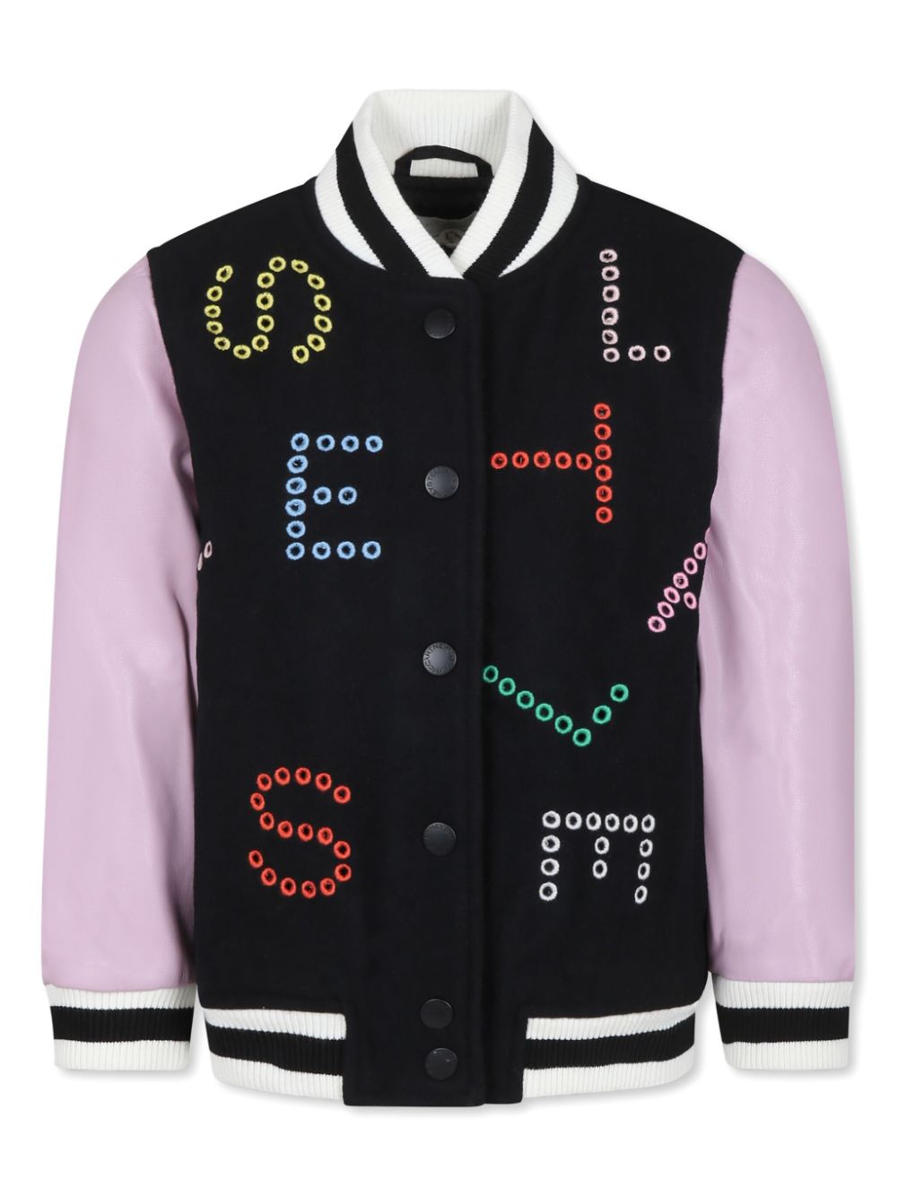 Stella McCartney Kids logo-embroidered bomber jacket - Black von Stella McCartney Kids