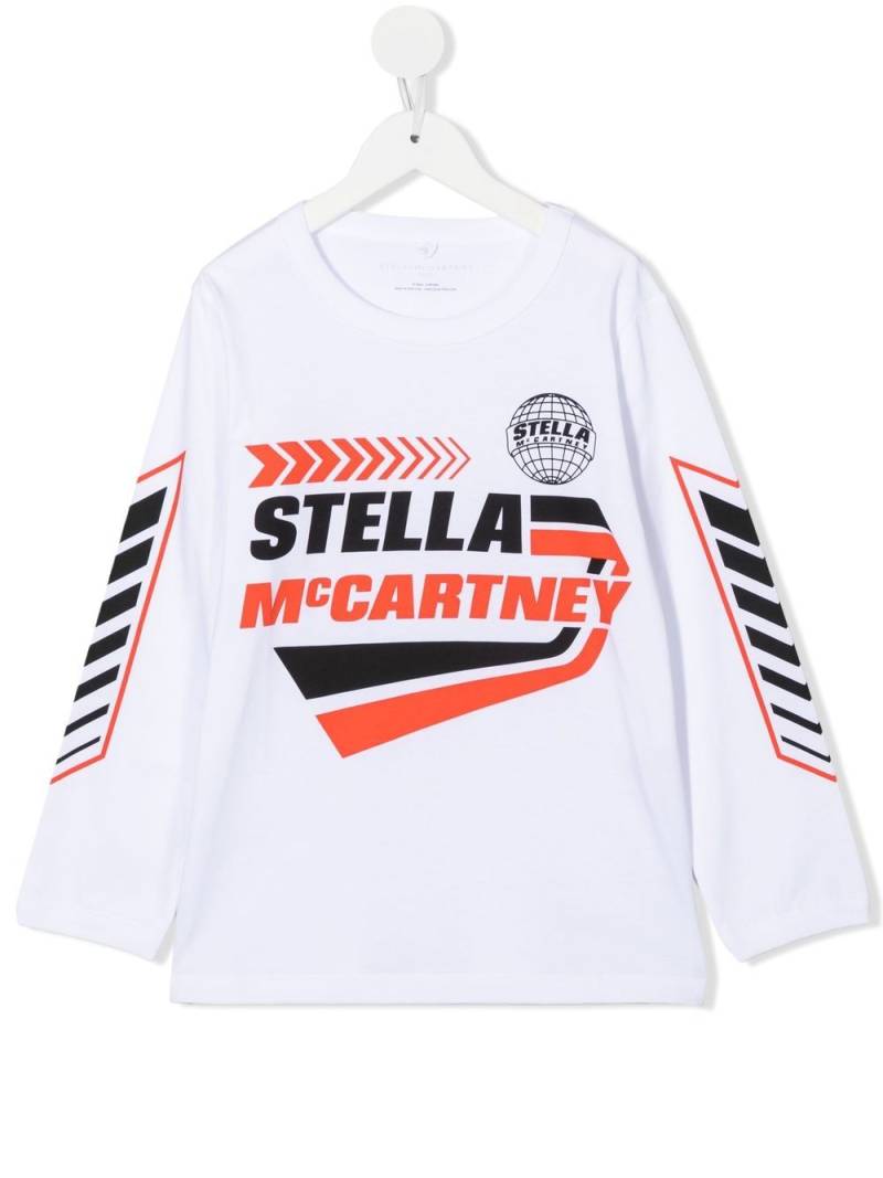 Stella McCartney Kids logo graphic-print long-sleeve T-shirt - White von Stella McCartney Kids