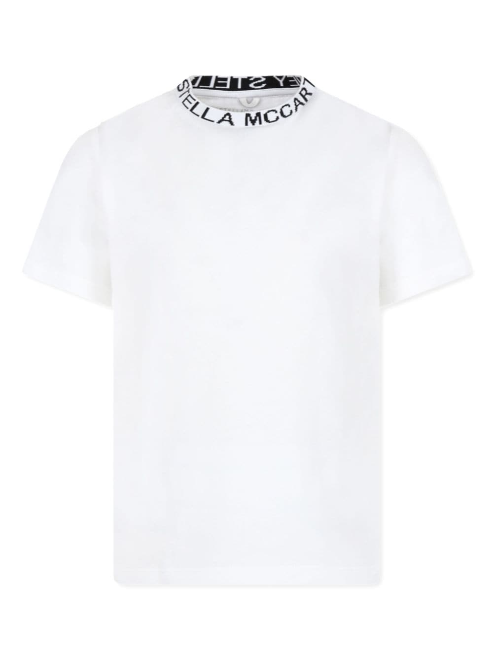 Stella McCartney Kids logo-intarsia organic-cotton T-shirt - White von Stella McCartney Kids