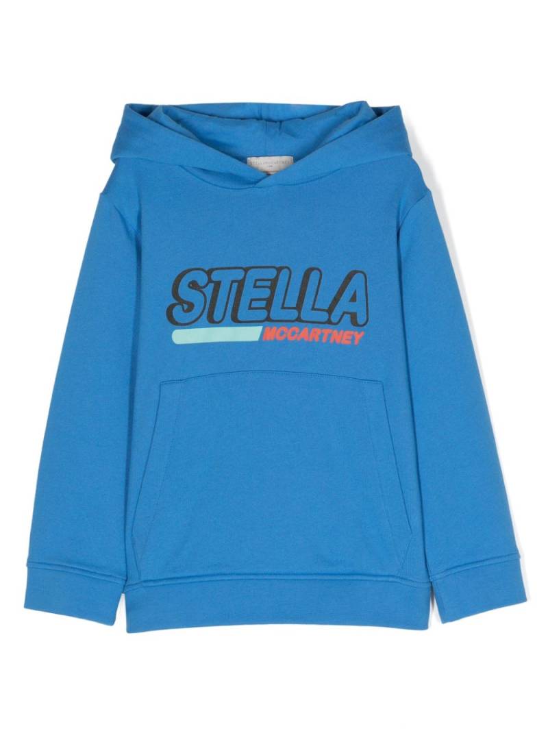 Stella McCartney Kids logo-print cotton hoodie - Blue von Stella McCartney Kids