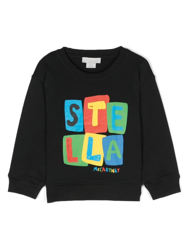 Stella McCartney Kids logo-print cotton jumper - Black von Stella McCartney Kids