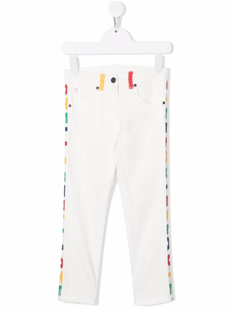 Stella McCartney Kids logo-print cotton straight trousers - White von Stella McCartney Kids