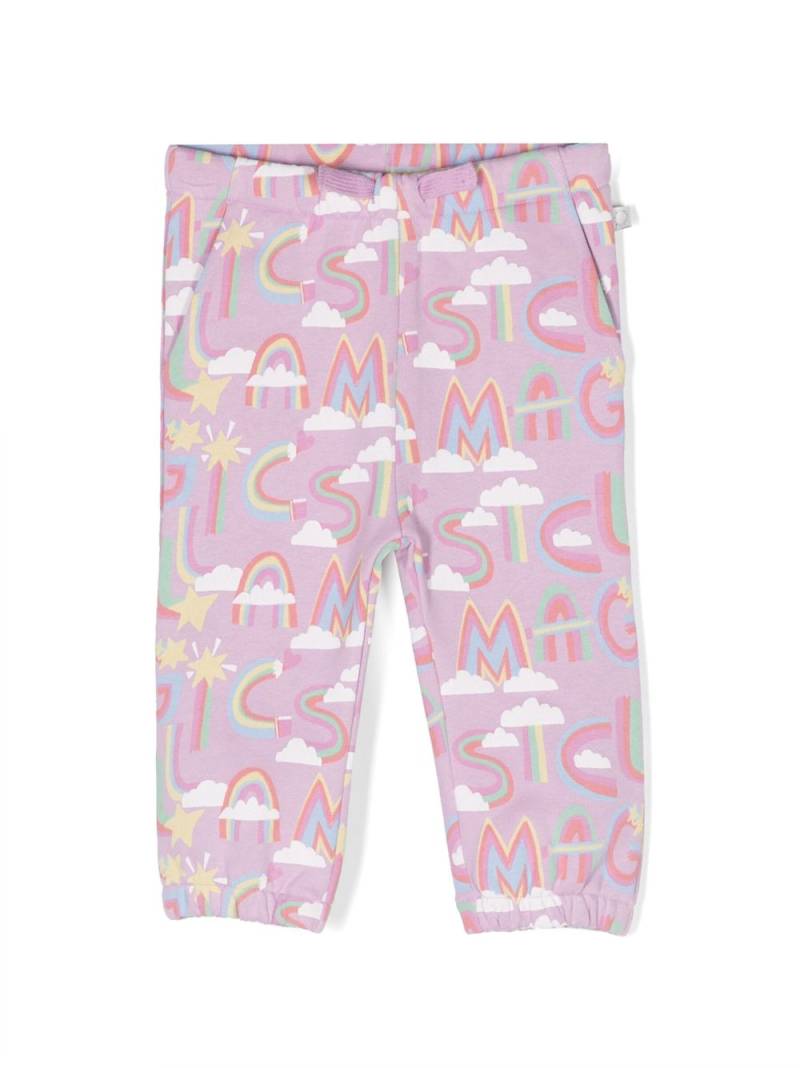 Stella McCartney Kids logo-print cotton trousers - Purple von Stella McCartney Kids