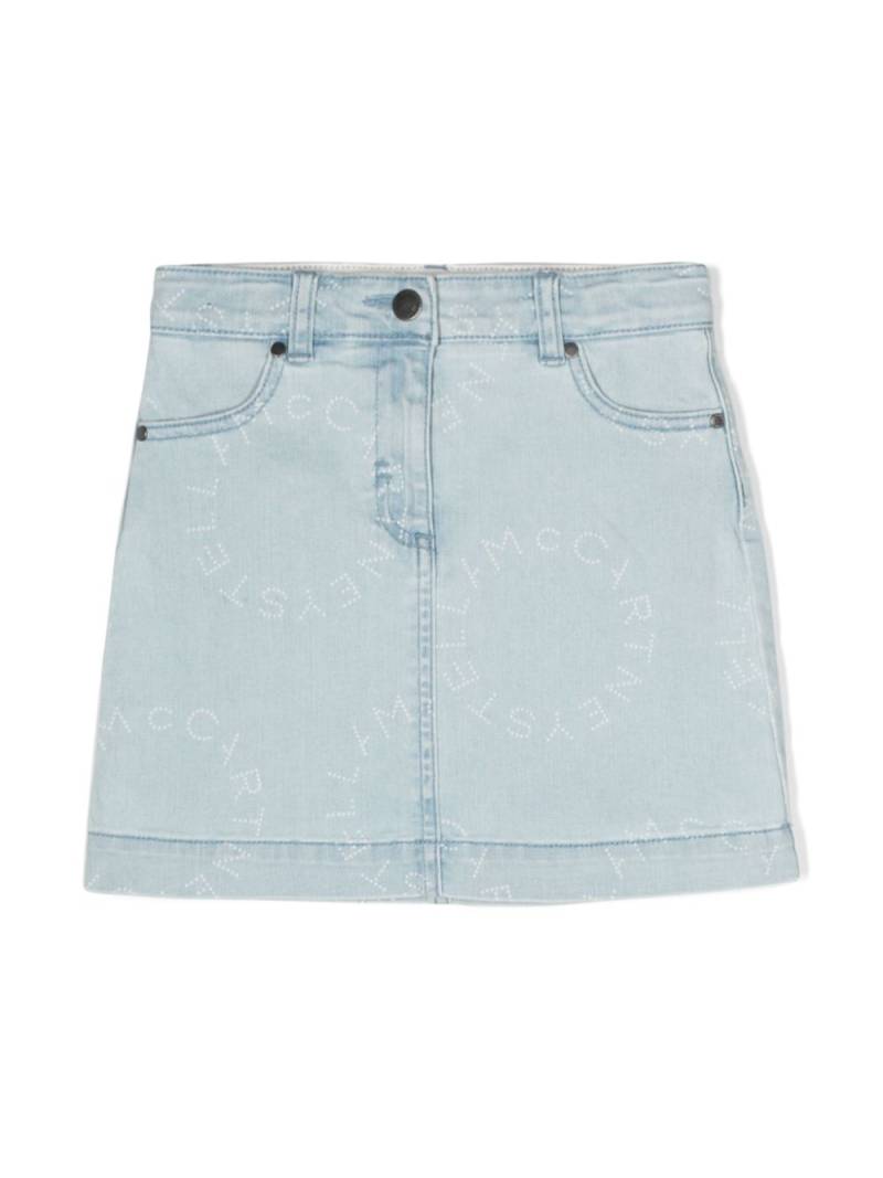 Stella McCartney Kids logo-print denim skirt - Blue von Stella McCartney Kids