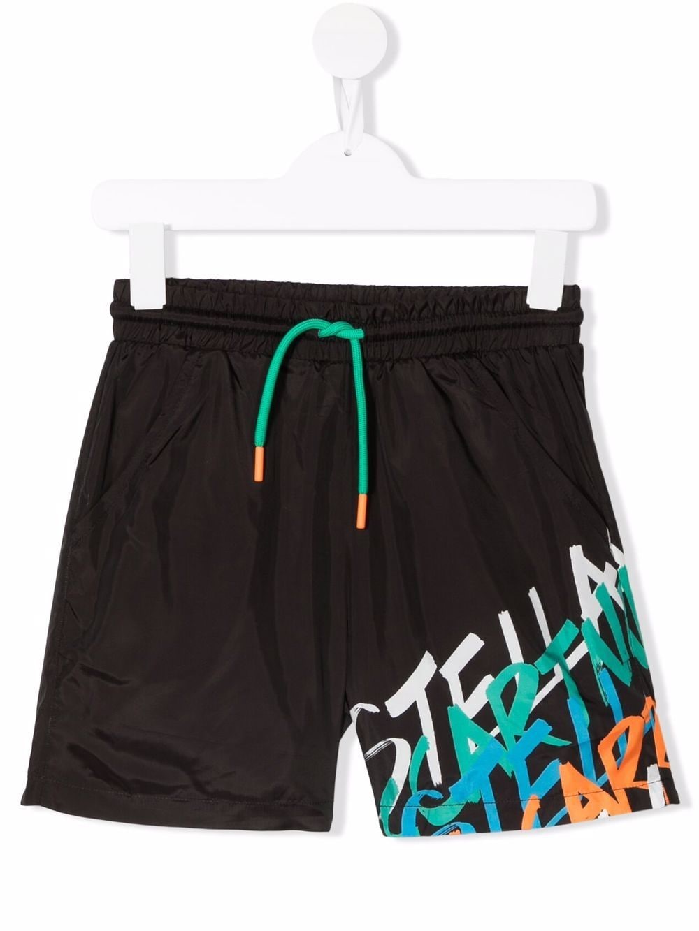 Stella McCartney Kids logo-print drawstring-waist shorts - Black von Stella McCartney Kids