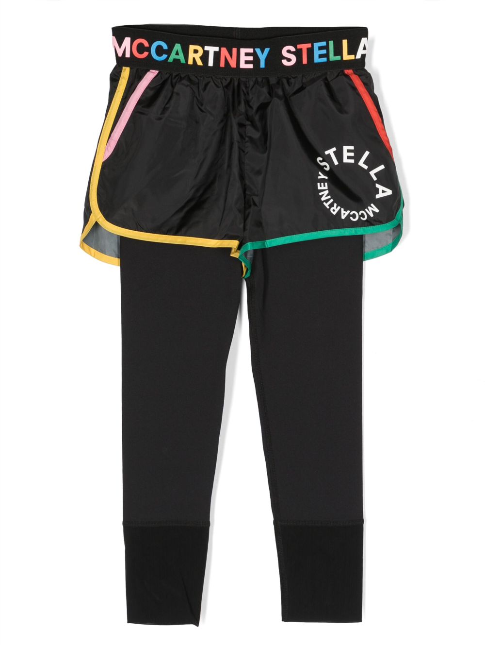 Stella McCartney Kids logo-print layered-design leggings - Black von Stella McCartney Kids