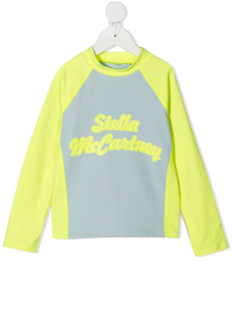 Stella McCartney Kids logo-print long-sleeve top - Blue von Stella McCartney Kids