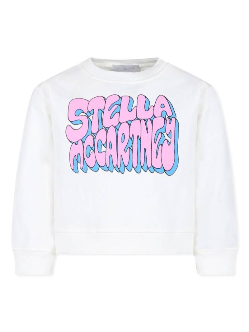 Stella McCartney Kids logo-print organic cotton sweatshirt - White von Stella McCartney Kids