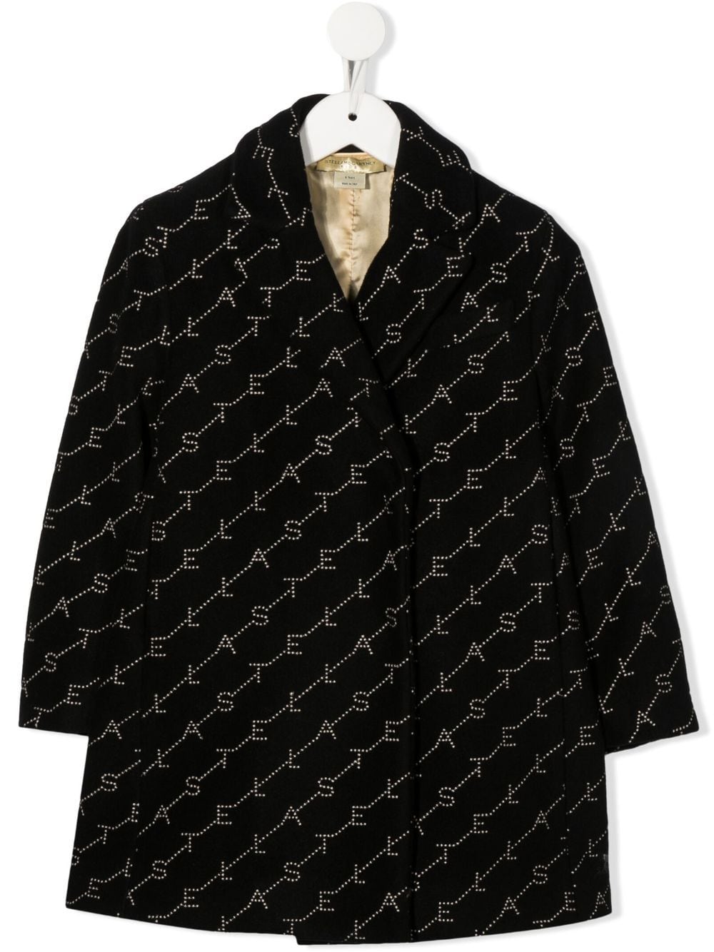 Stella McCartney Kids logo-print single-breasted coat - Black von Stella McCartney Kids