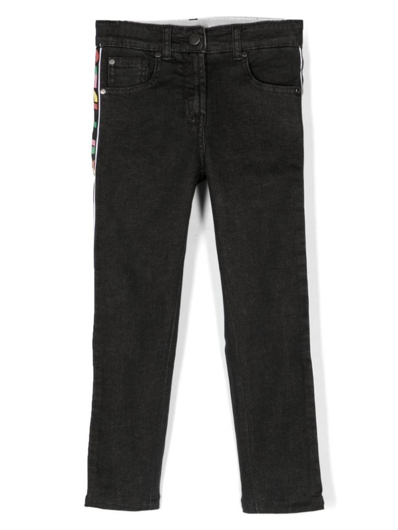 Stella McCartney Kids logo-print straight-leg jeans - Black von Stella McCartney Kids