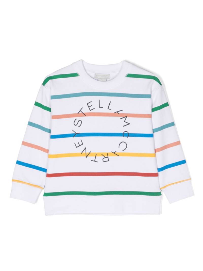 Stella McCartney Kids logo-print striped sweatshirt - White von Stella McCartney Kids