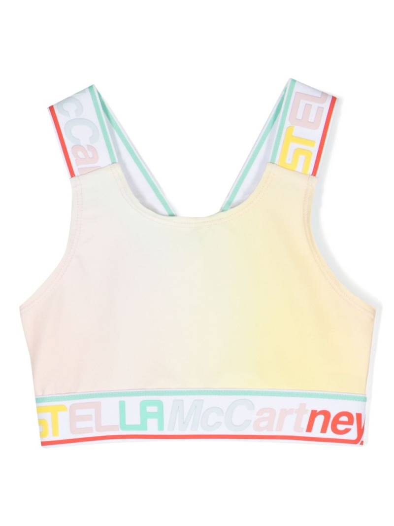 Stella McCartney Kids logo-tape sports bra - Yellow von Stella McCartney Kids