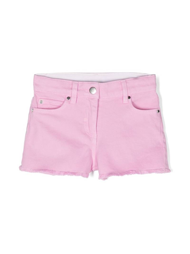 Stella McCartney Kids mid-rise frayed denim shorts - Pink von Stella McCartney Kids