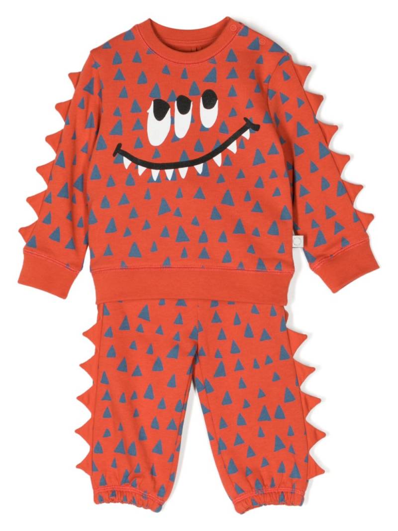 Stella McCartney Kids monster-print cotton tracksuit set - Orange von Stella McCartney Kids