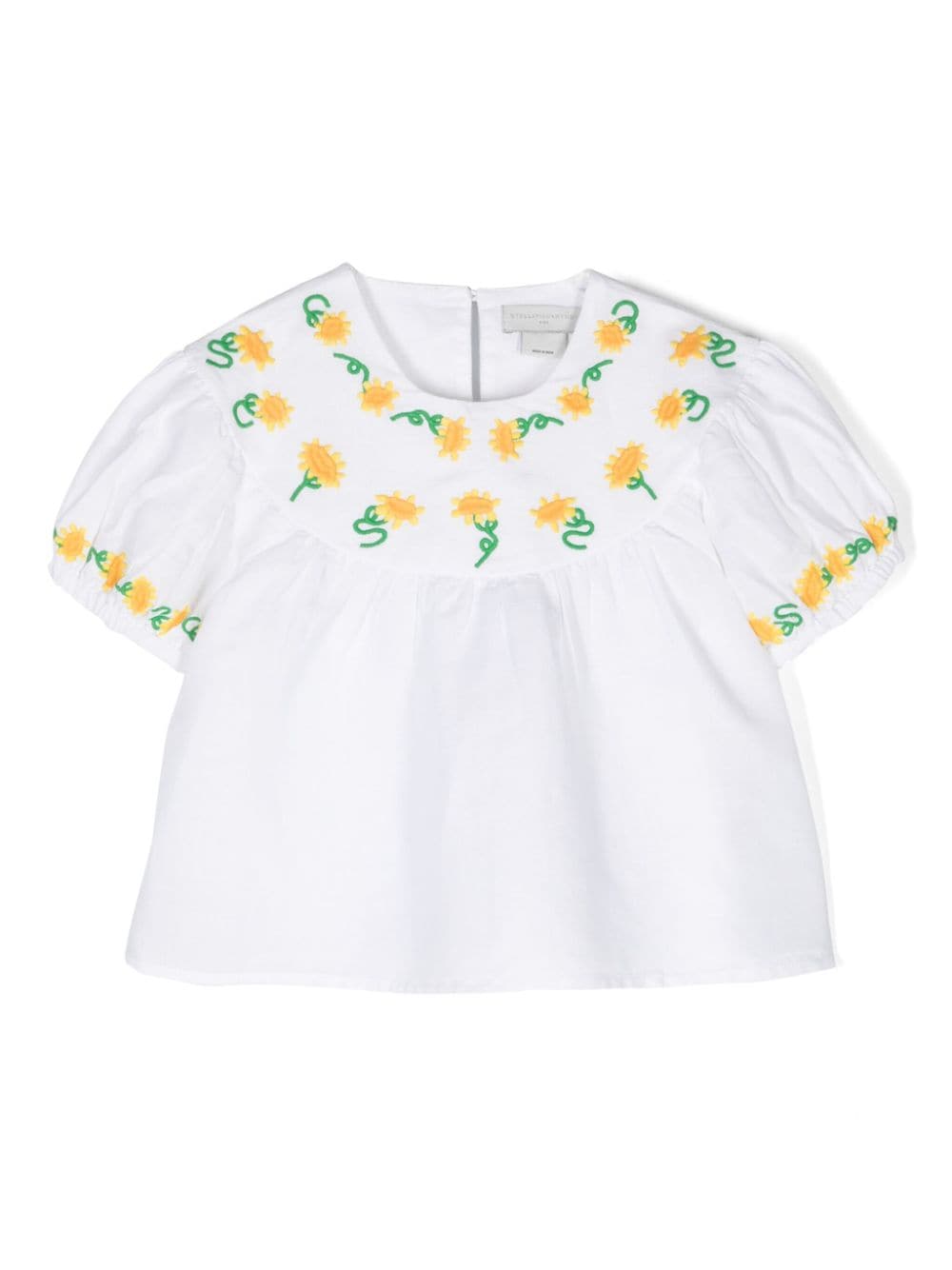 Stella McCartney Kids motif-embroidered ruched blouse - White von Stella McCartney Kids