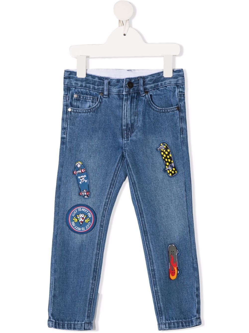 Stella McCartney Kids multi-patch slim-fit jeans - Blue von Stella McCartney Kids