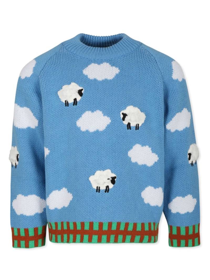 Stella McCartney Kids organic cotton-wool blend jumper - Blue von Stella McCartney Kids