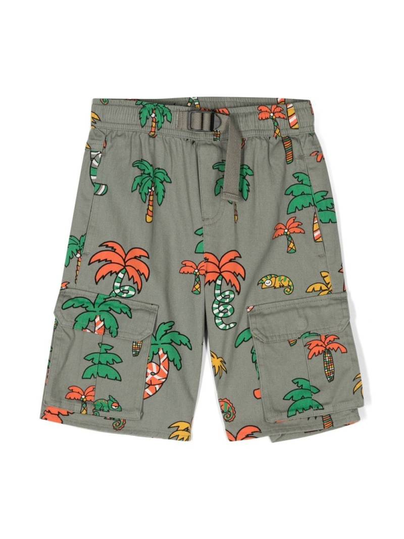 Stella McCartney Kids palm tree-print cargo shorts - Green von Stella McCartney Kids