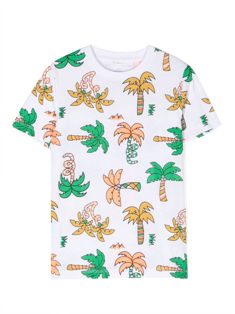 Stella McCartney Kids palm tree-print cotton T-shirt - White von Stella McCartney Kids