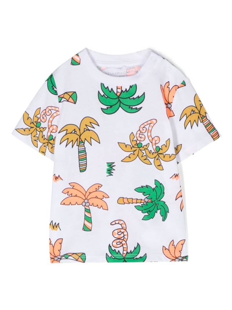 Stella McCartney Kids palm tree-print short-sleeved T-shirt - White von Stella McCartney Kids