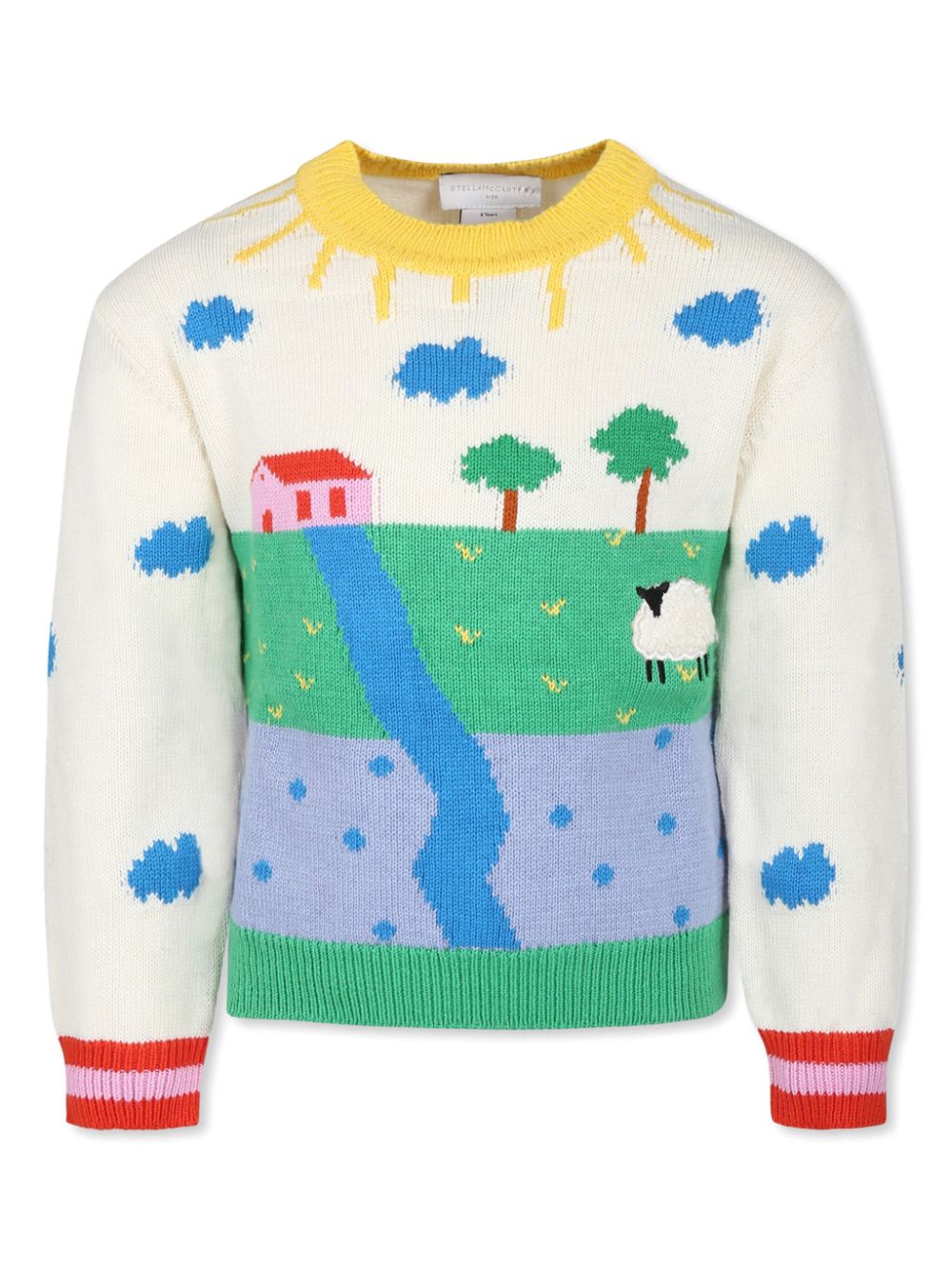 Stella McCartney Kids patterned-intarsia knit jumper - White von Stella McCartney Kids