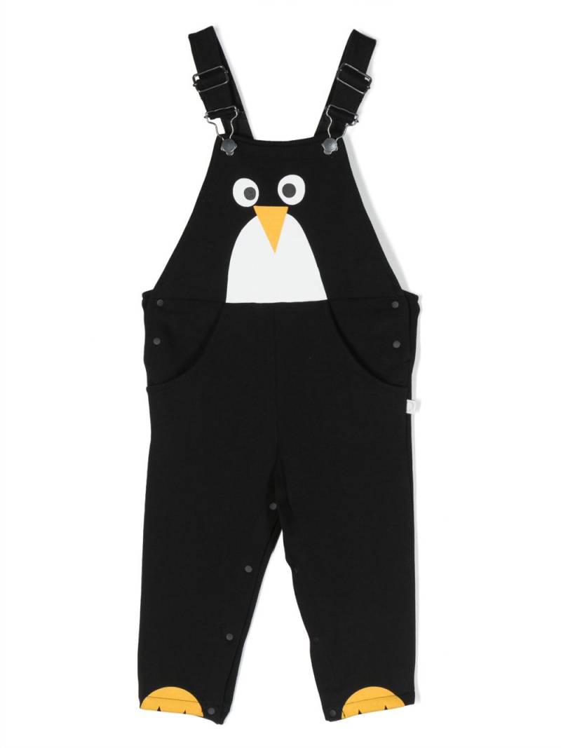 Stella McCartney Kids penguin-motif organic cotton dungarees - Black von Stella McCartney Kids