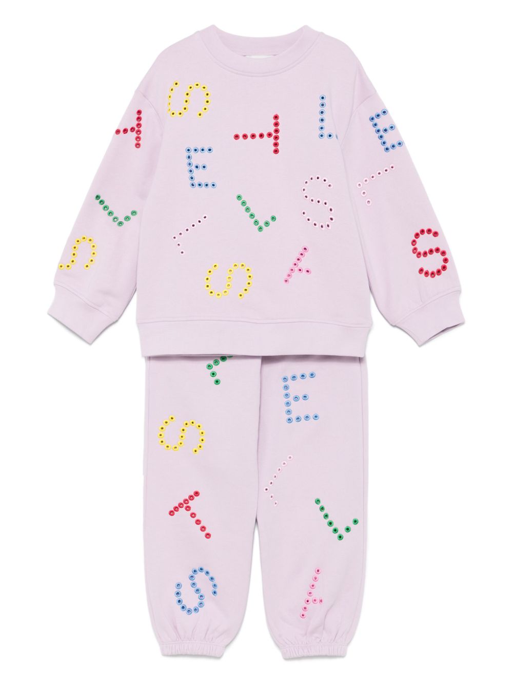 Stella McCartney Kids perforated logo-detail tracksuit set - Purple von Stella McCartney Kids