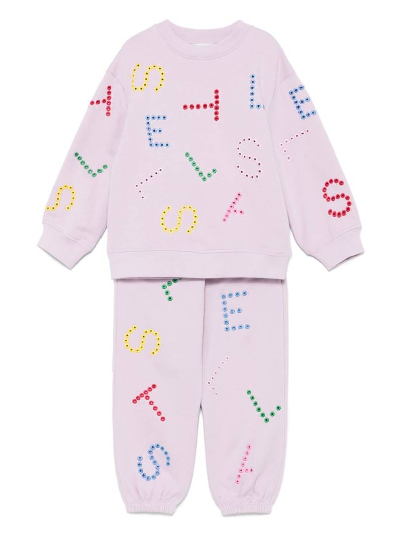 Stella McCartney Kids perforated logo-detail tracksuit set - Purple von Stella McCartney Kids