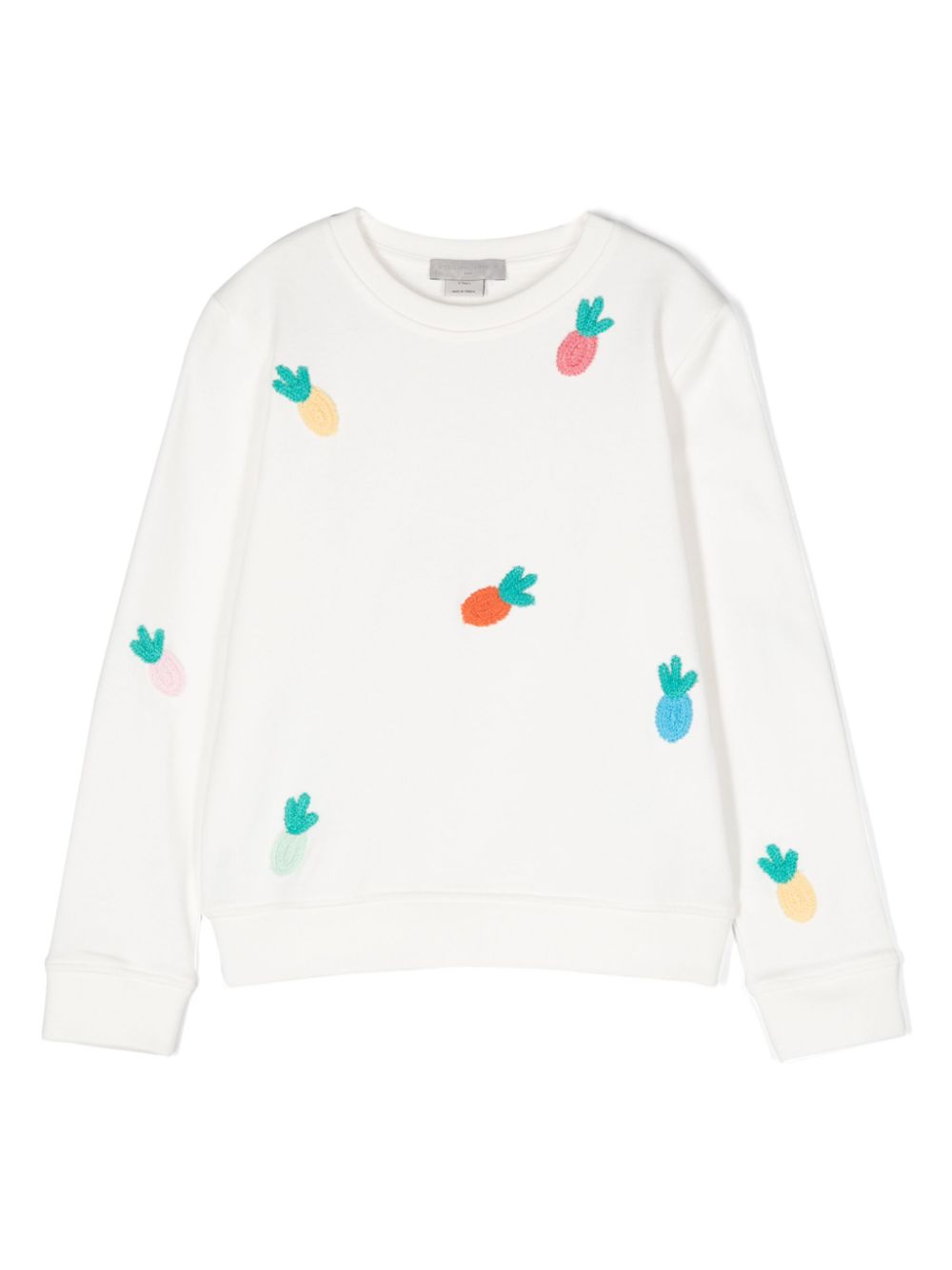 Stella McCartney Kids pineapple-embroidered sweatshirt - White von Stella McCartney Kids