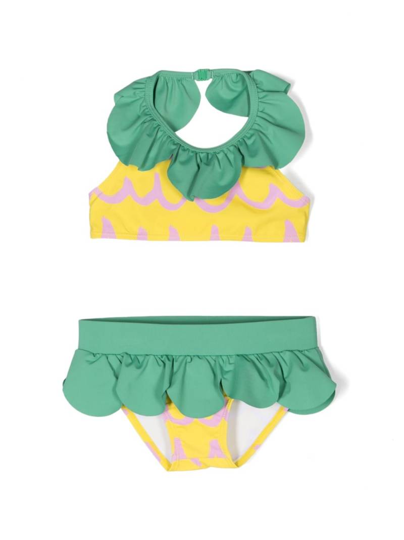 Stella McCartney Kids pineapple-print ruffled bikini - Yellow von Stella McCartney Kids