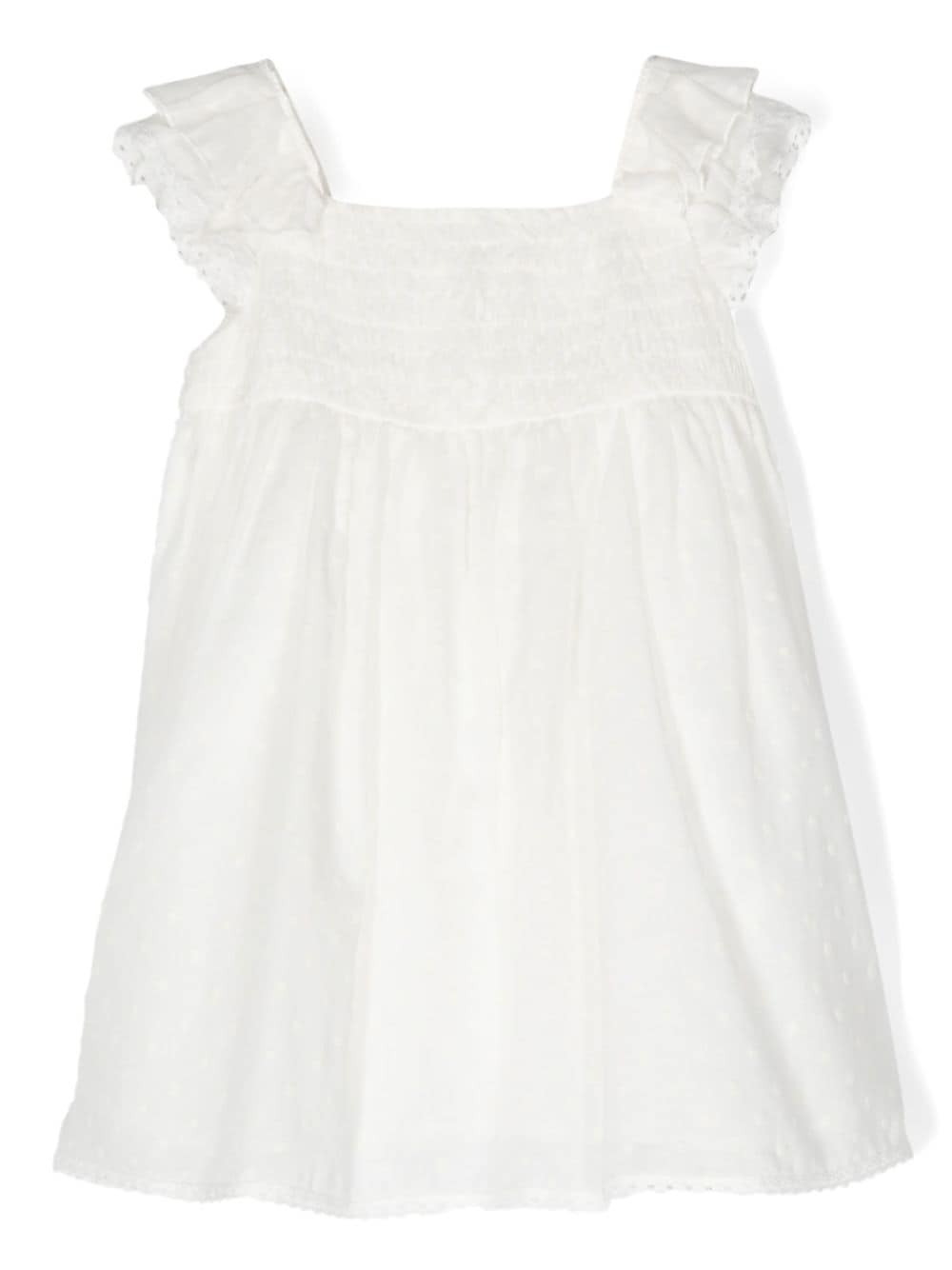 Stella McCartney Kids point d’esprit-pattern cotton dress - White von Stella McCartney Kids