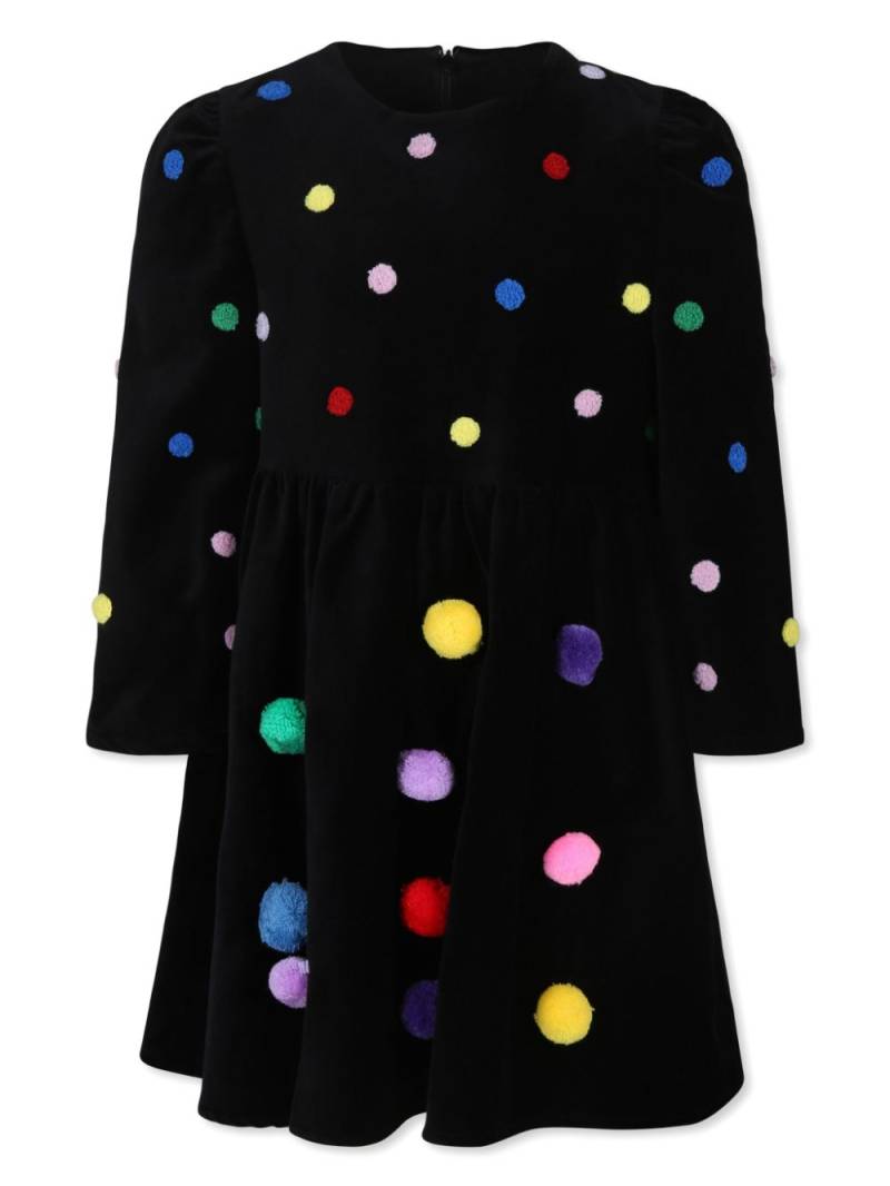 Stella McCartney Kids pom poms detail dress - Black von Stella McCartney Kids