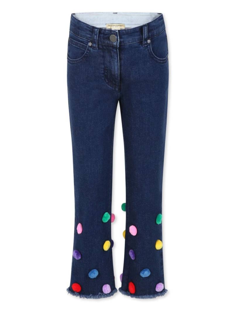 Stella McCartney Kids pom poms detailing jeans - Blue von Stella McCartney Kids