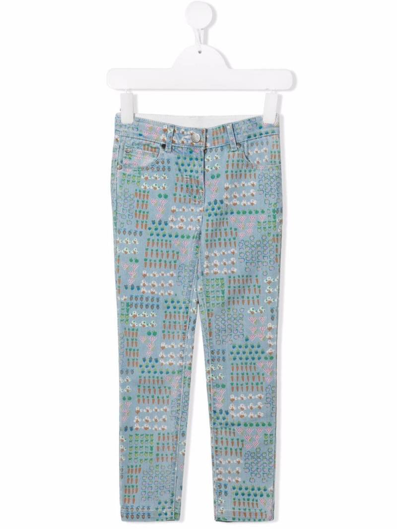 Stella McCartney Kids produce-print jeans - Blue von Stella McCartney Kids