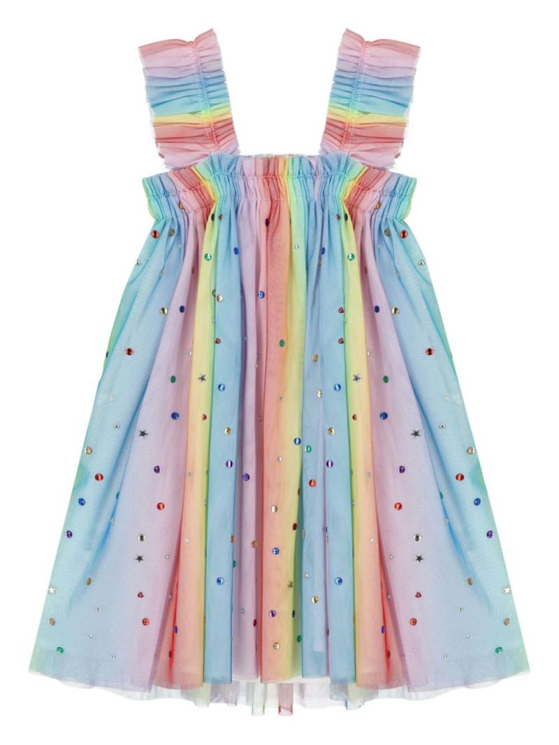 Stella McCartney Kids rainbow embellished tulle dress - Blue von Stella McCartney Kids