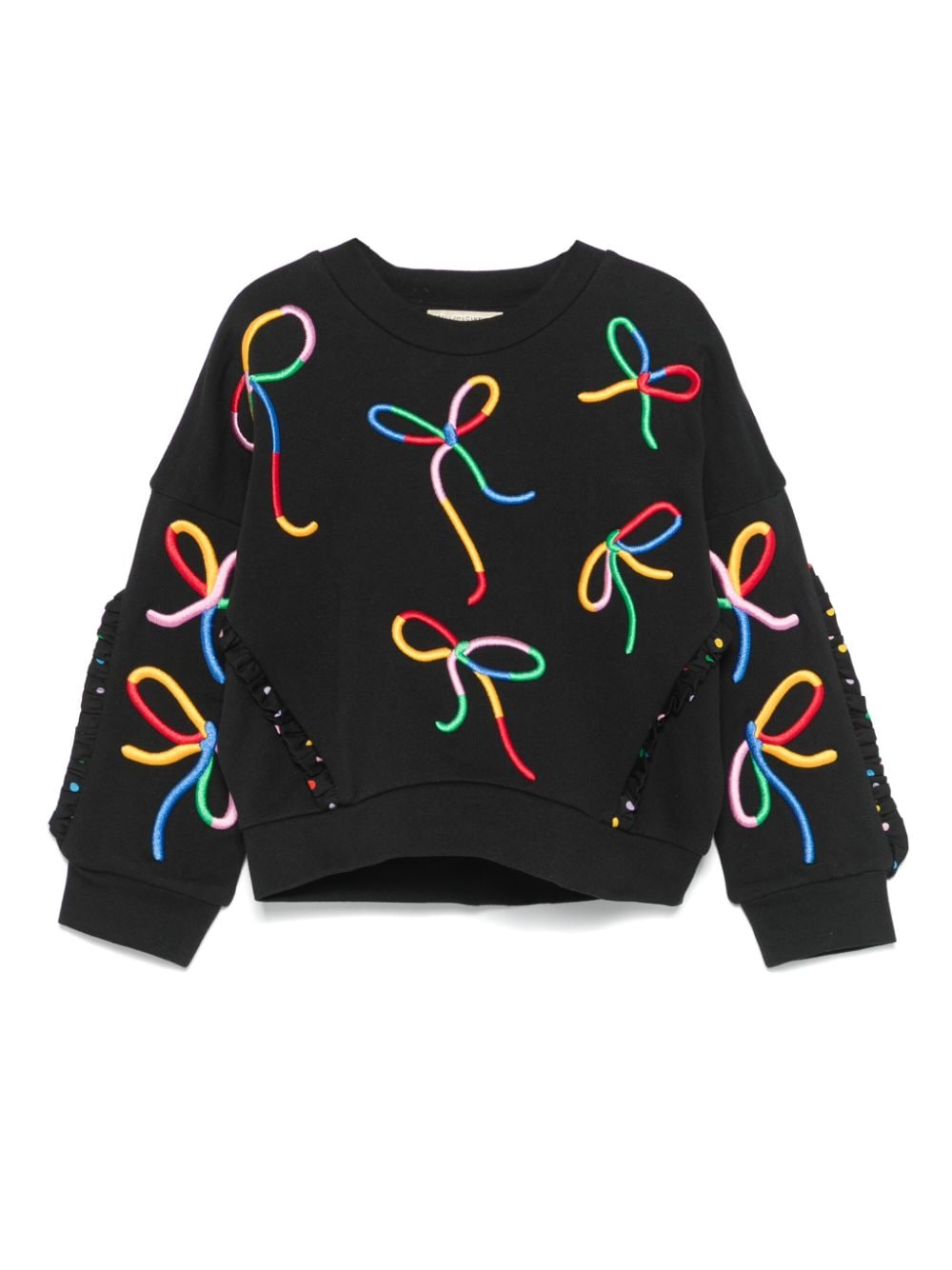 Stella McCartney Kids ribbon-embroidered sweatshirt - Black von Stella McCartney Kids