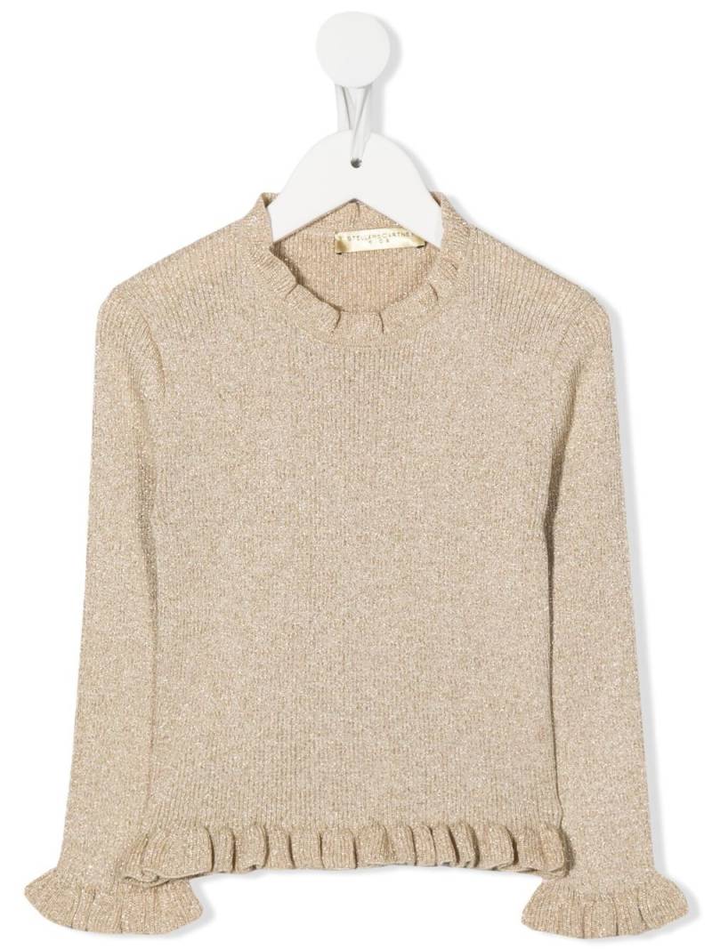 Stella McCartney Kids ruffle-detail knit jumper - Gold von Stella McCartney Kids