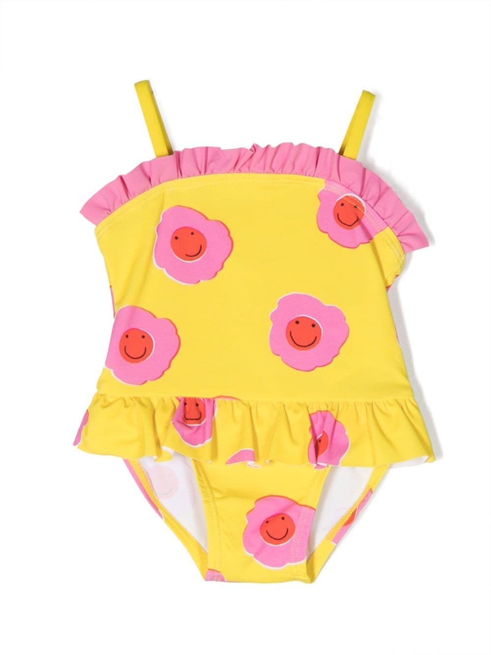 Stella McCartney Kids ruffled flower-print swimsuit - Yellow von Stella McCartney Kids