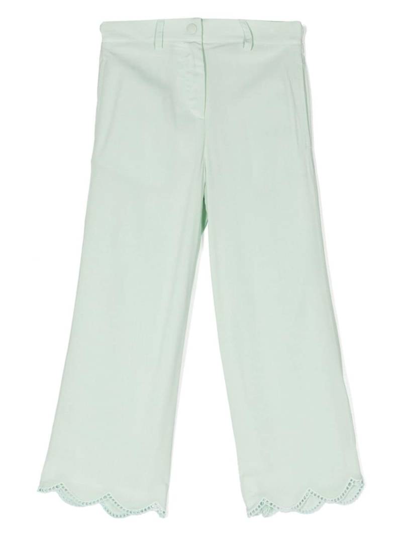 Stella McCartney Kids scalloped wide-leg trousers - Green von Stella McCartney Kids