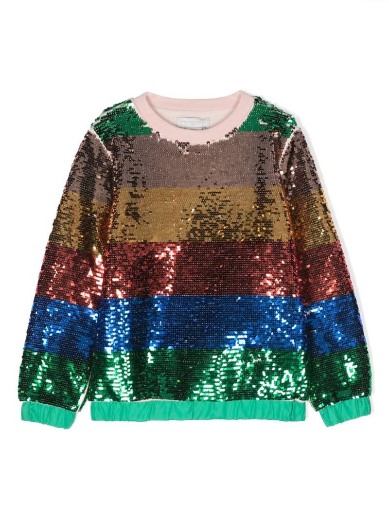 Stella McCartney Kids sequin-embellished striped sweatshirt - Red von Stella McCartney Kids