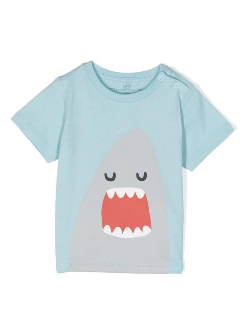 Stella McCartney Kids shark-printed cotton T-shirt - Blue von Stella McCartney Kids