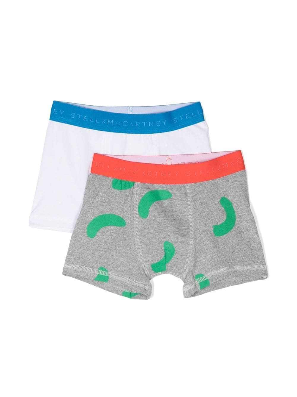 Stella McCartney Kids smile-print logo waistband boxers - Grey von Stella McCartney Kids