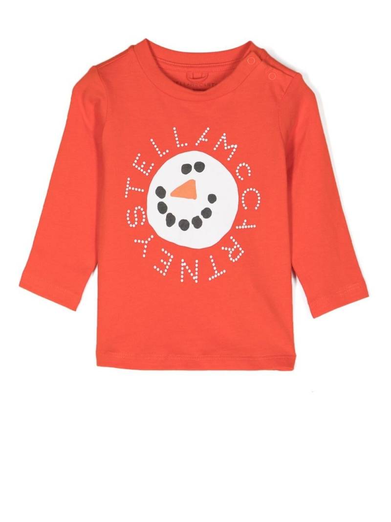 Stella McCartney Kids snowman-print long-sleeve T-shirt - Red von Stella McCartney Kids