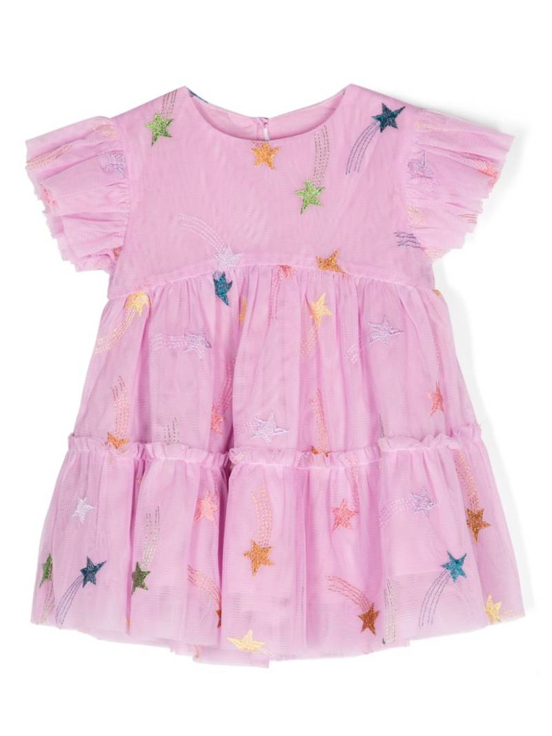 Stella McCartney Kids star-embroidered tulle dress - Pink von Stella McCartney Kids