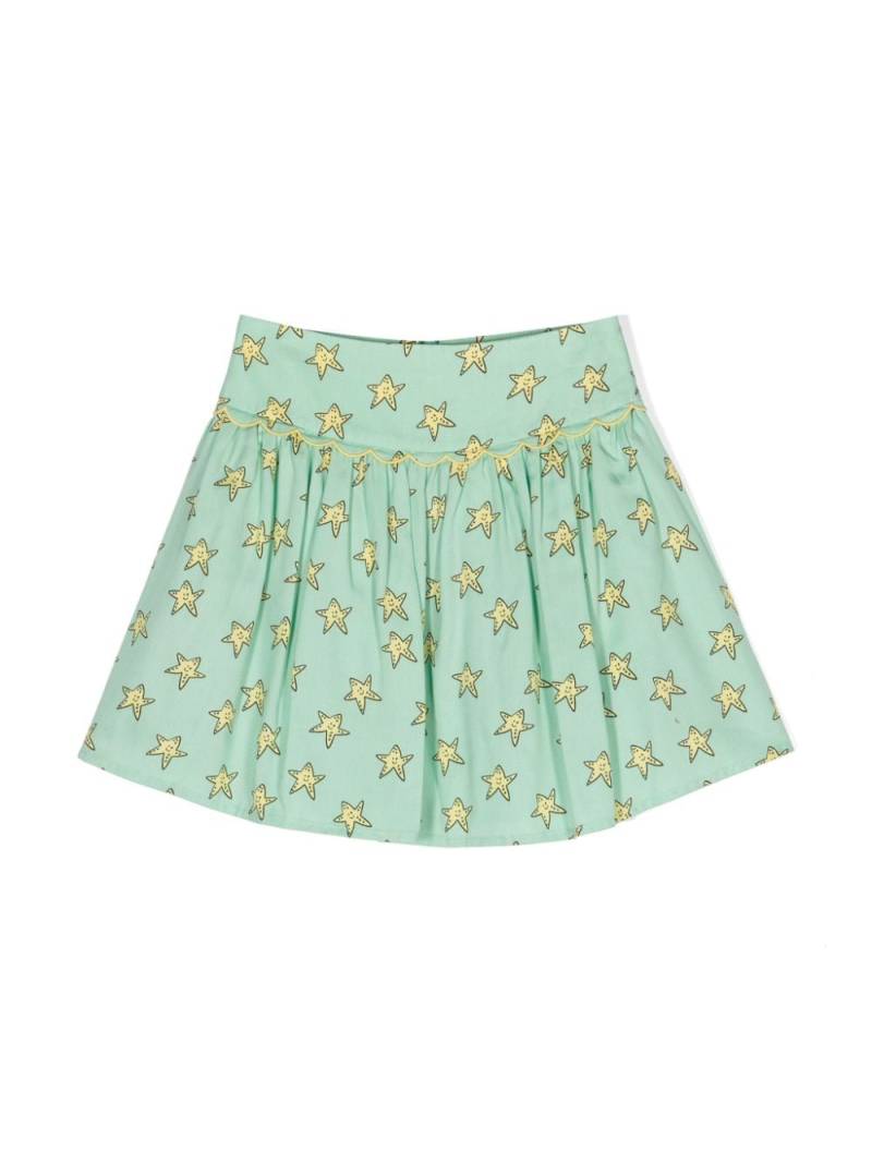 Stella McCartney Kids star-prin twill skirt - Green von Stella McCartney Kids