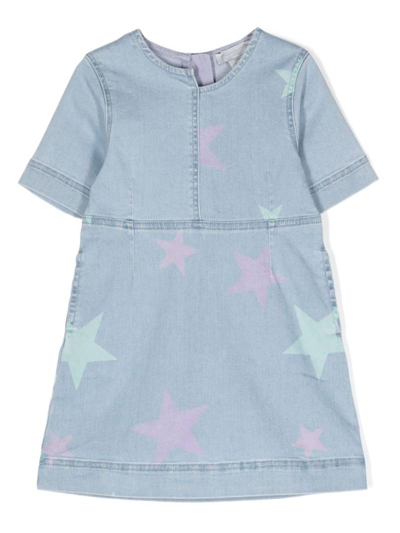 Stella McCartney Kids star-print denim dress - Blue von Stella McCartney Kids