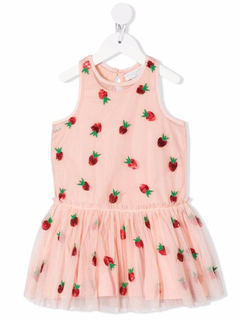 Stella McCartney Kids strawberry-embroidered tulle dress - Pink von Stella McCartney Kids