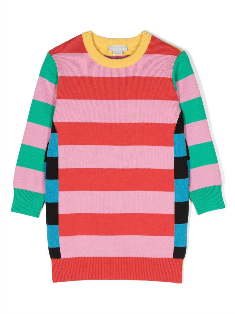 Stella McCartney Kids stripe-pattern knitted dress - Blue von Stella McCartney Kids