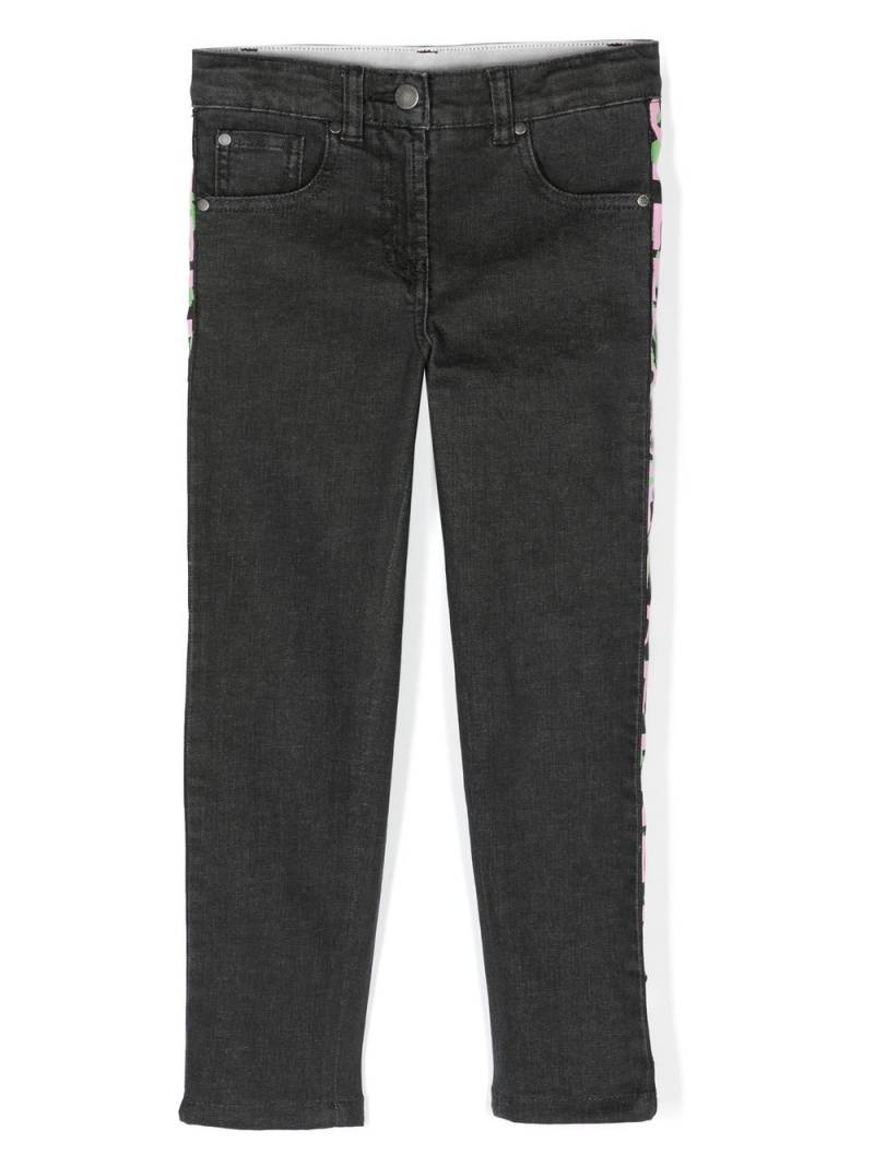 Stella McCartney Kids striped-trim slim jeans - Black von Stella McCartney Kids