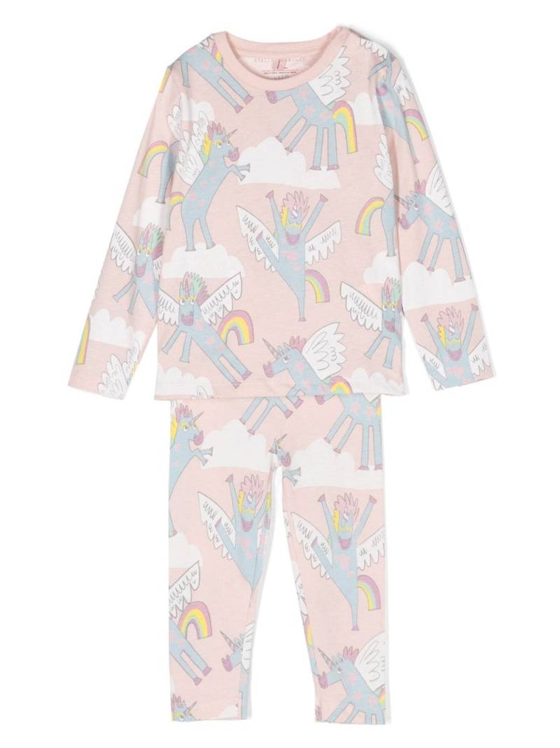 Stella McCartney Kids unicorn-print cotton tracksuit set - Pink von Stella McCartney Kids